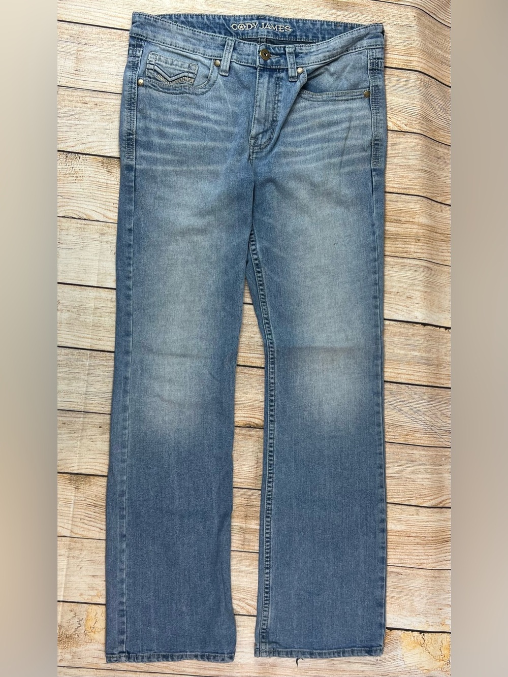 Mens Cody James Western Denim Blue Jeans Light Wash Size 33X36 - Picture 2 of 10